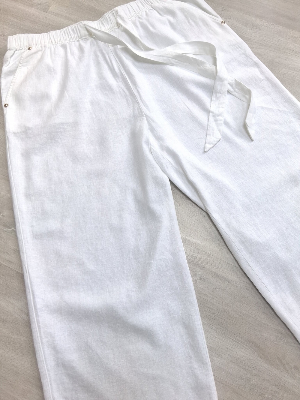 Michael Kors White Linen Wide Leg Pants